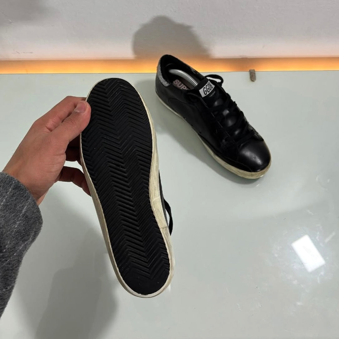 Golden goose Nero in pelle stella glitterata 37