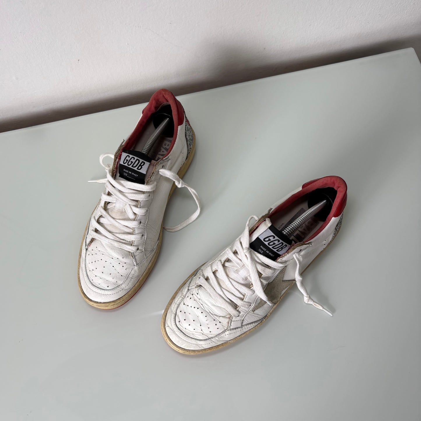 Golden goose ballstar bianche e tallone rosso 37