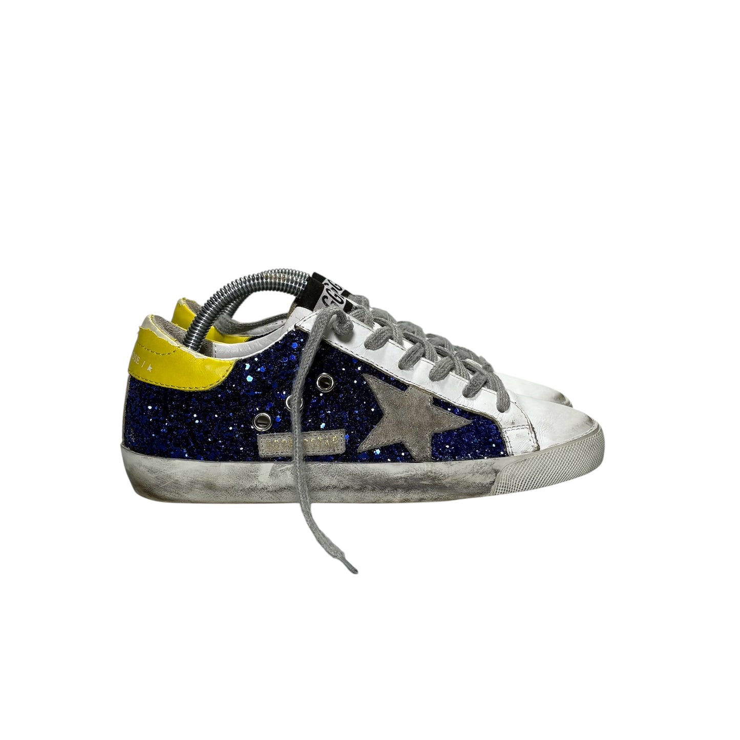 Golden goose Superstar Glitter Blu e tallone Giallo 36