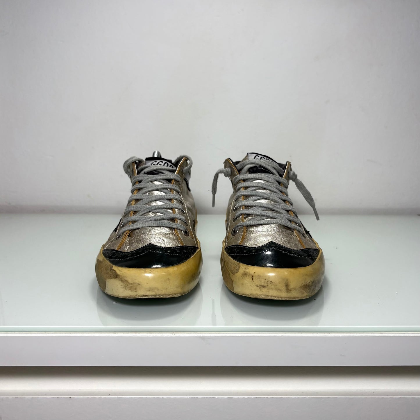 Golden goose midstar argento e nero 38