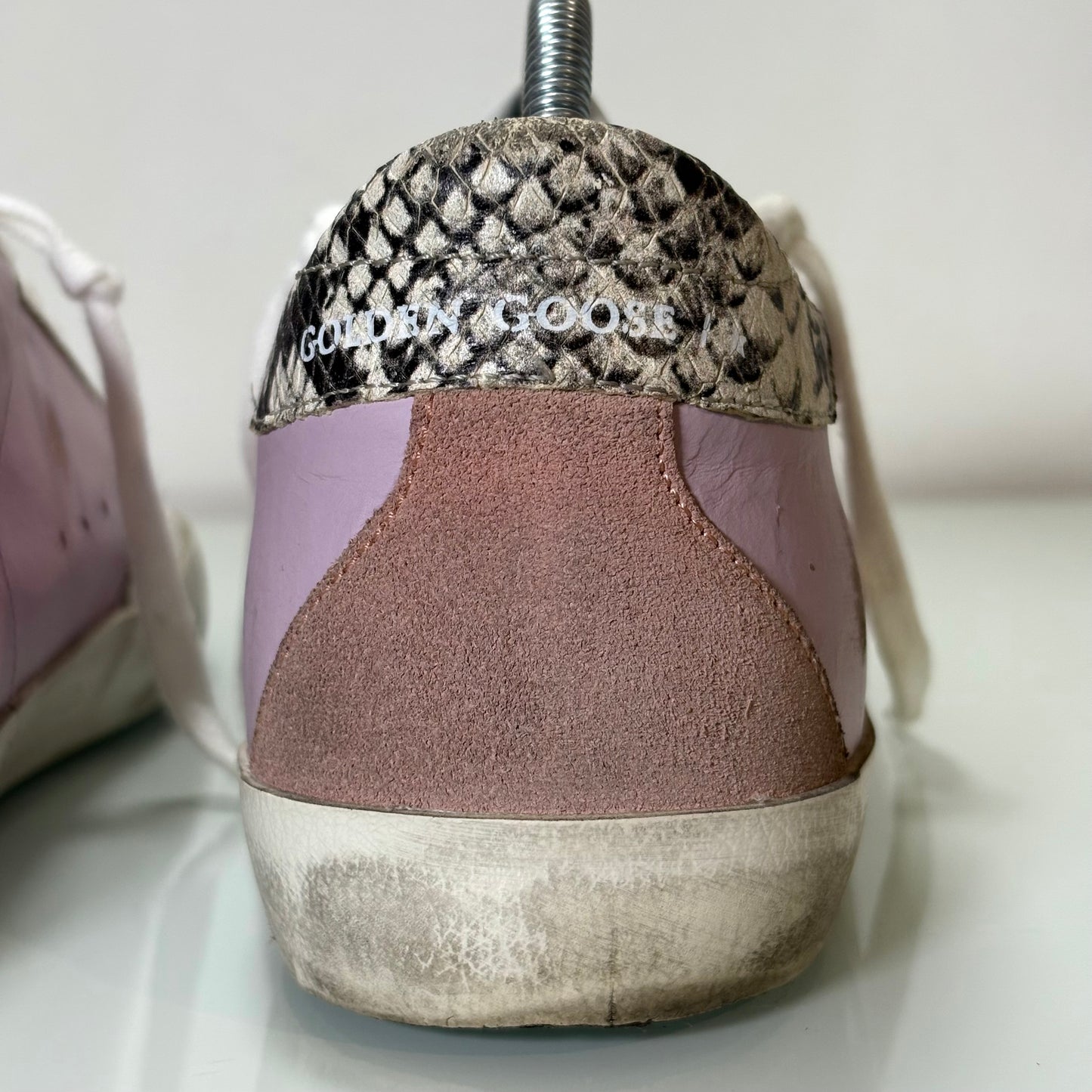 Golden goose superstar lilla tallone in simil serpente 38