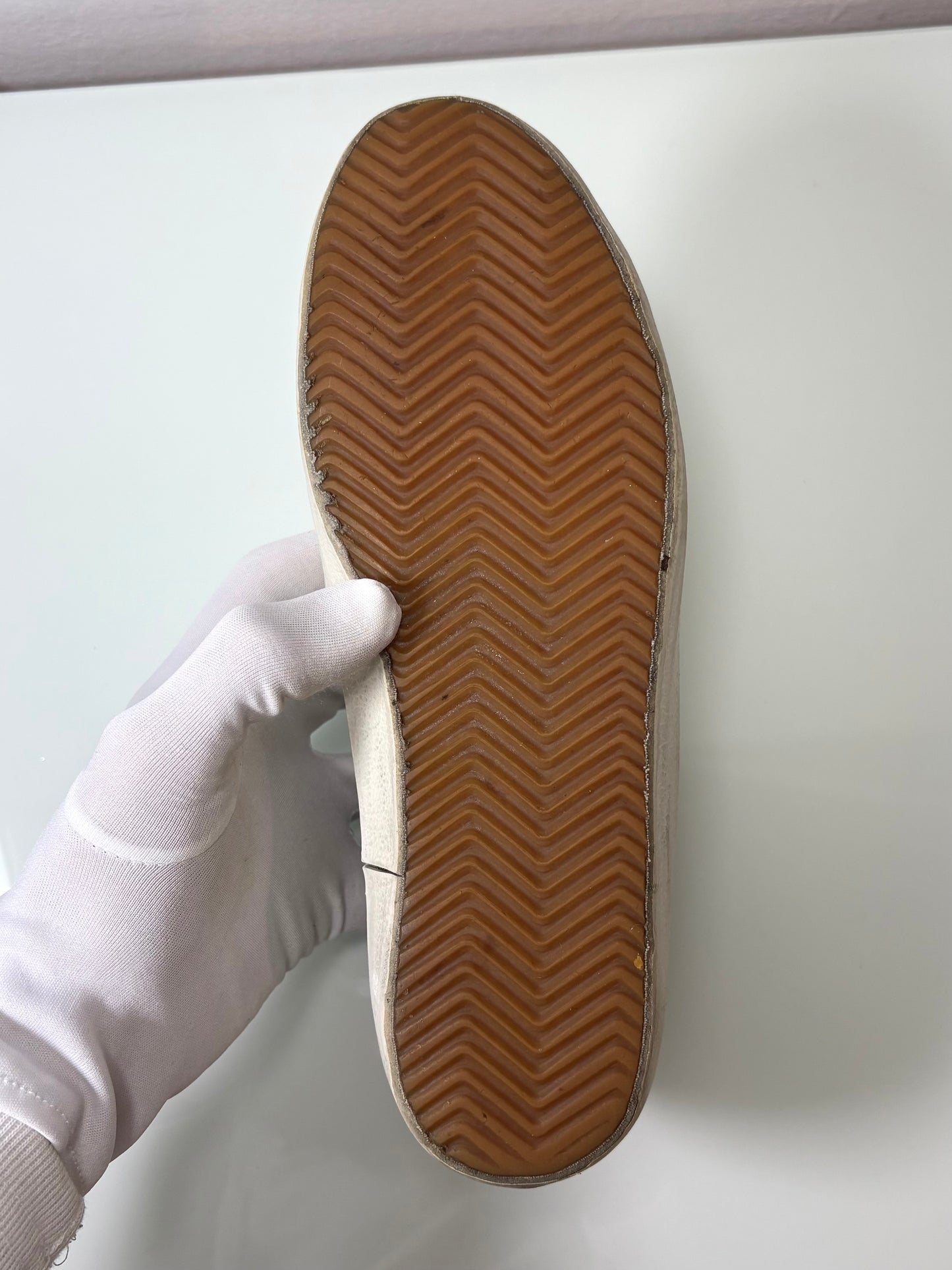 Golden goose Superstar bianche stella beige e tallone viola 39