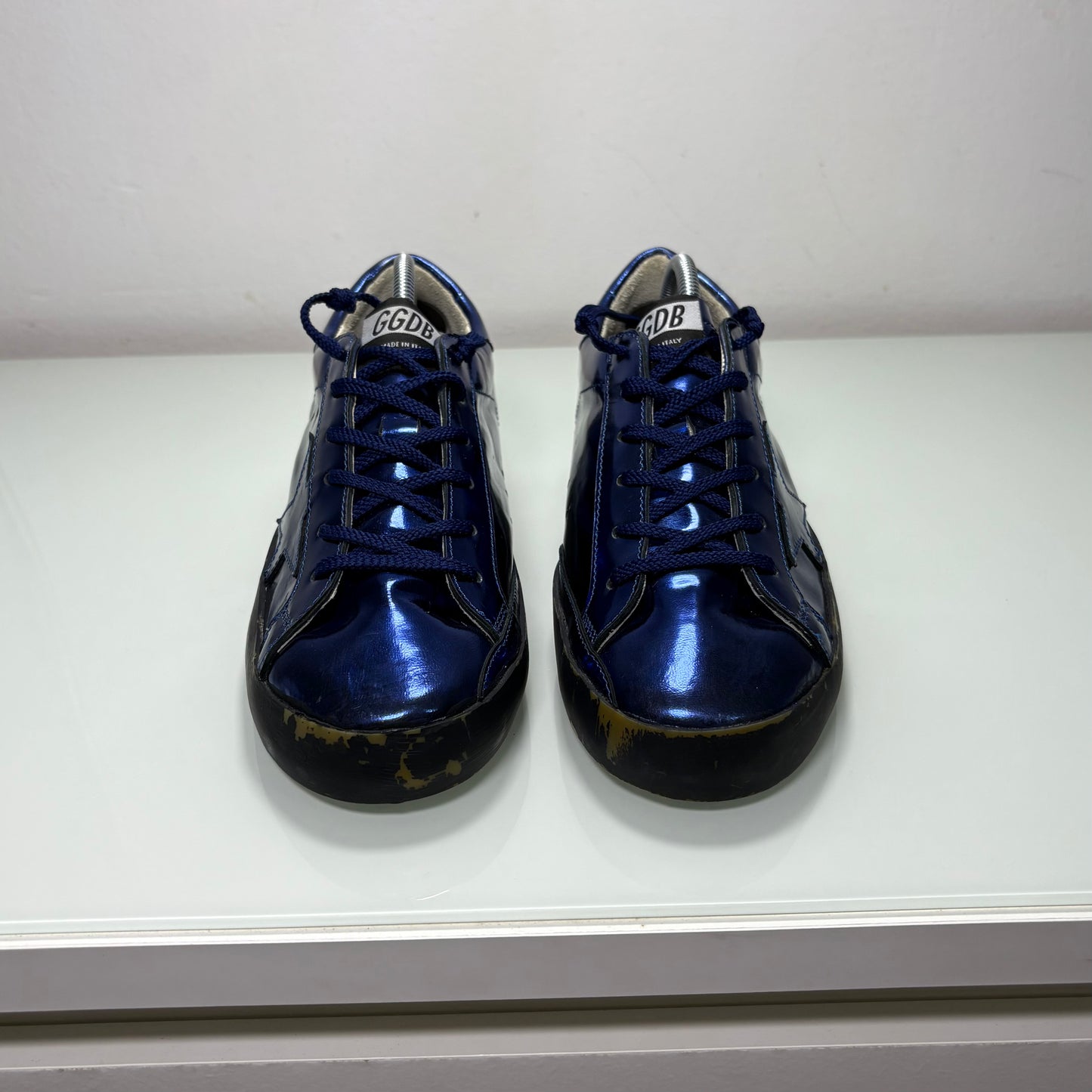 Golden Goose Superstar Blu lucido suola nera 38
