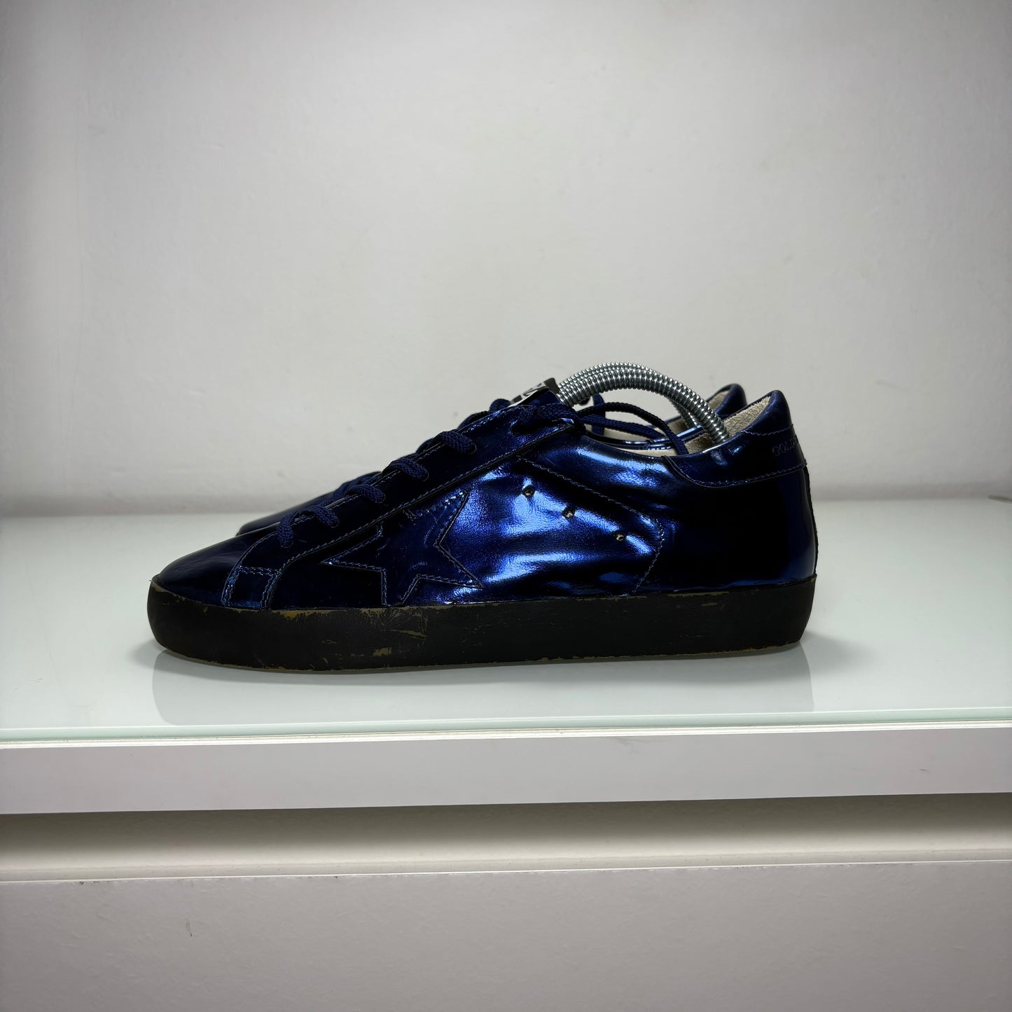 Golden Goose Superstar Blu lucido suola nera 38