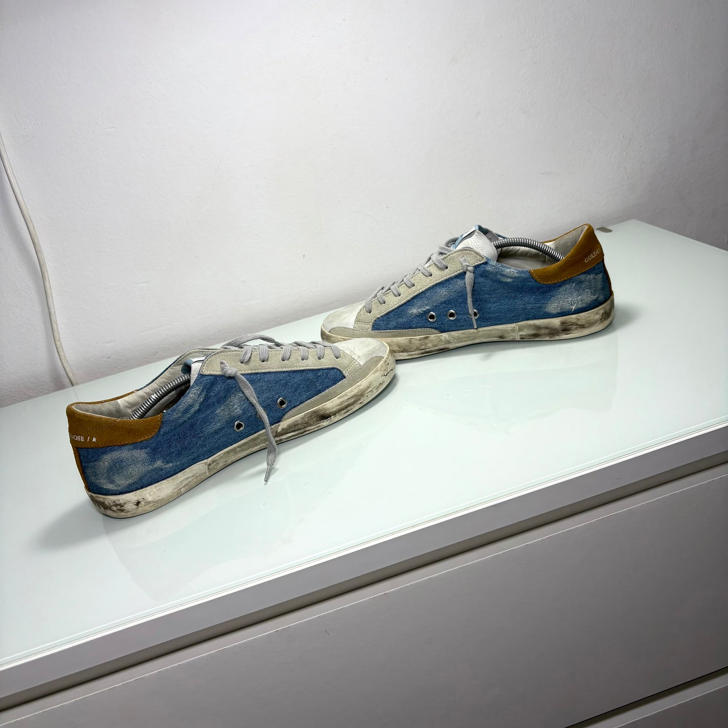 Golden goose Superstar in denim azzurro e pelle 45