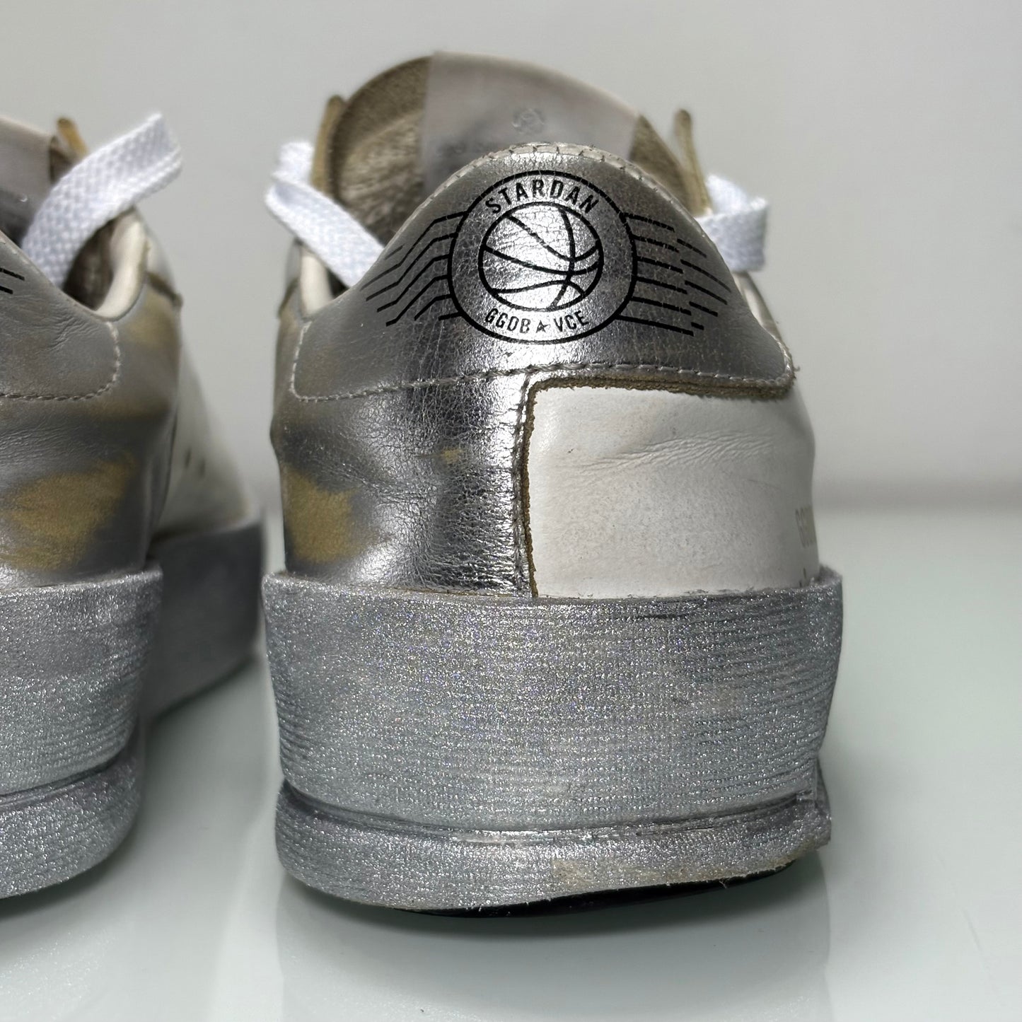 Golden goose Stardan bianco e argento 37