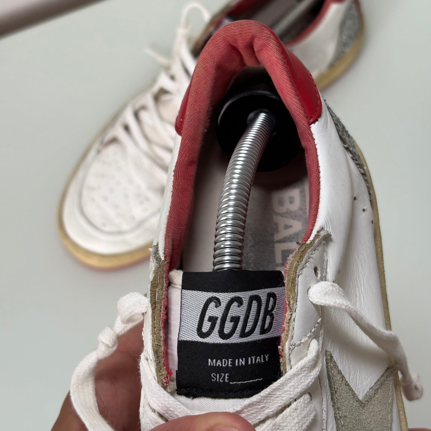 Golden goose ballstar bianche e tallone rosso 37