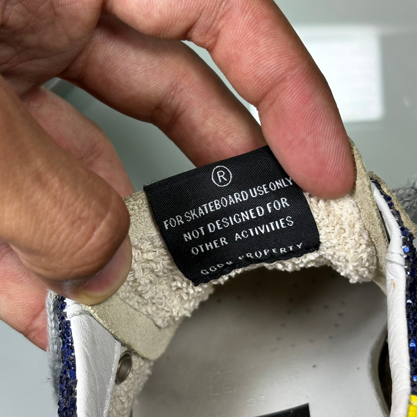 Golden goose Superstar Glitter Blu e tallone Giallo 36
