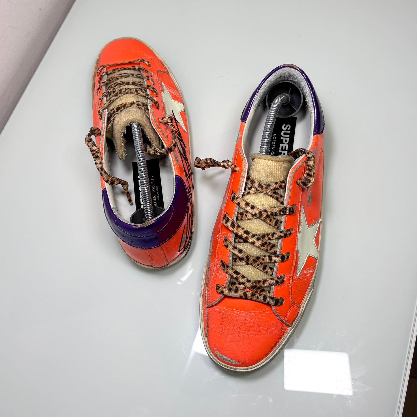 Golden goose Superstar arancione tallone blu 40