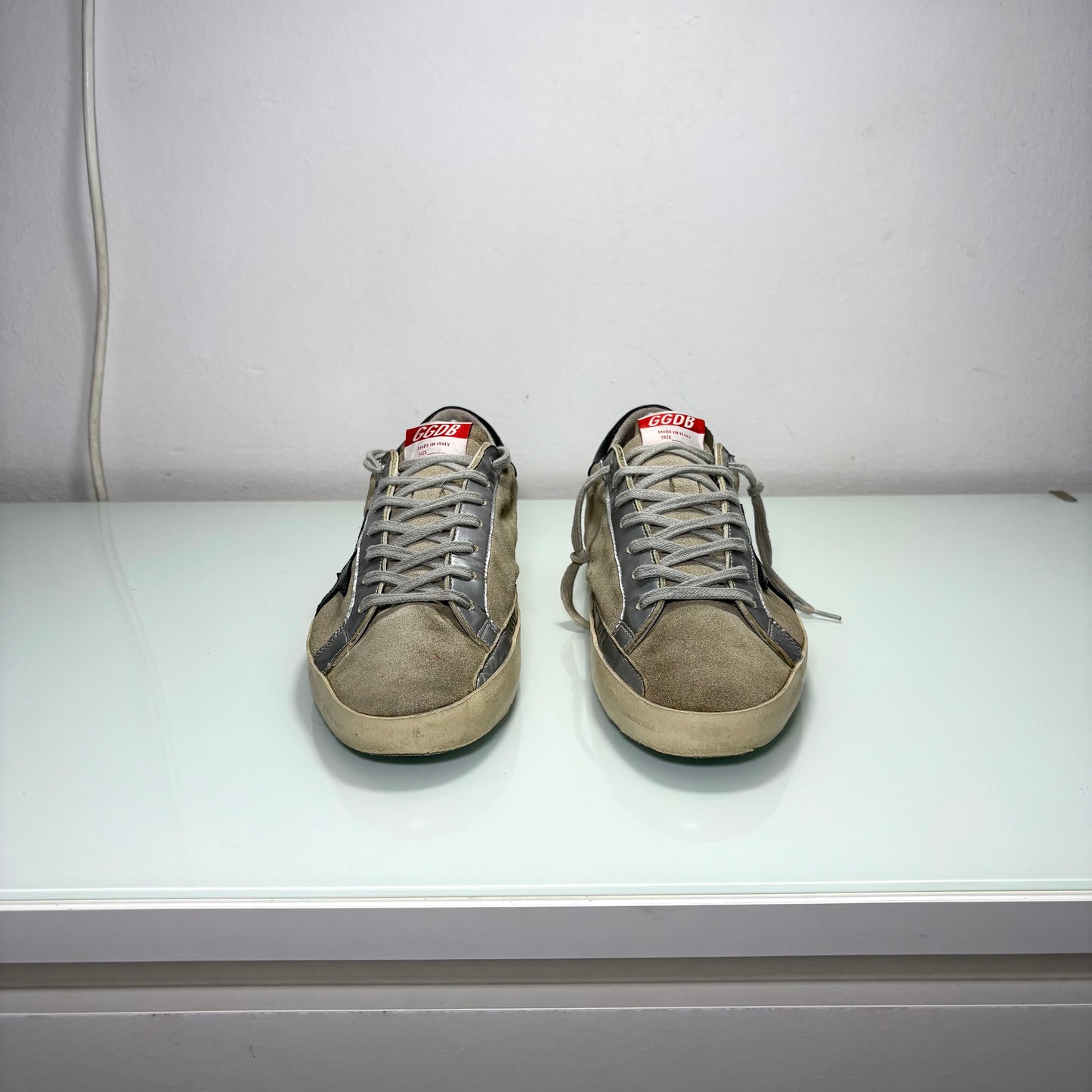 Golden goose Superstar Grigio topo e Stella nera 42