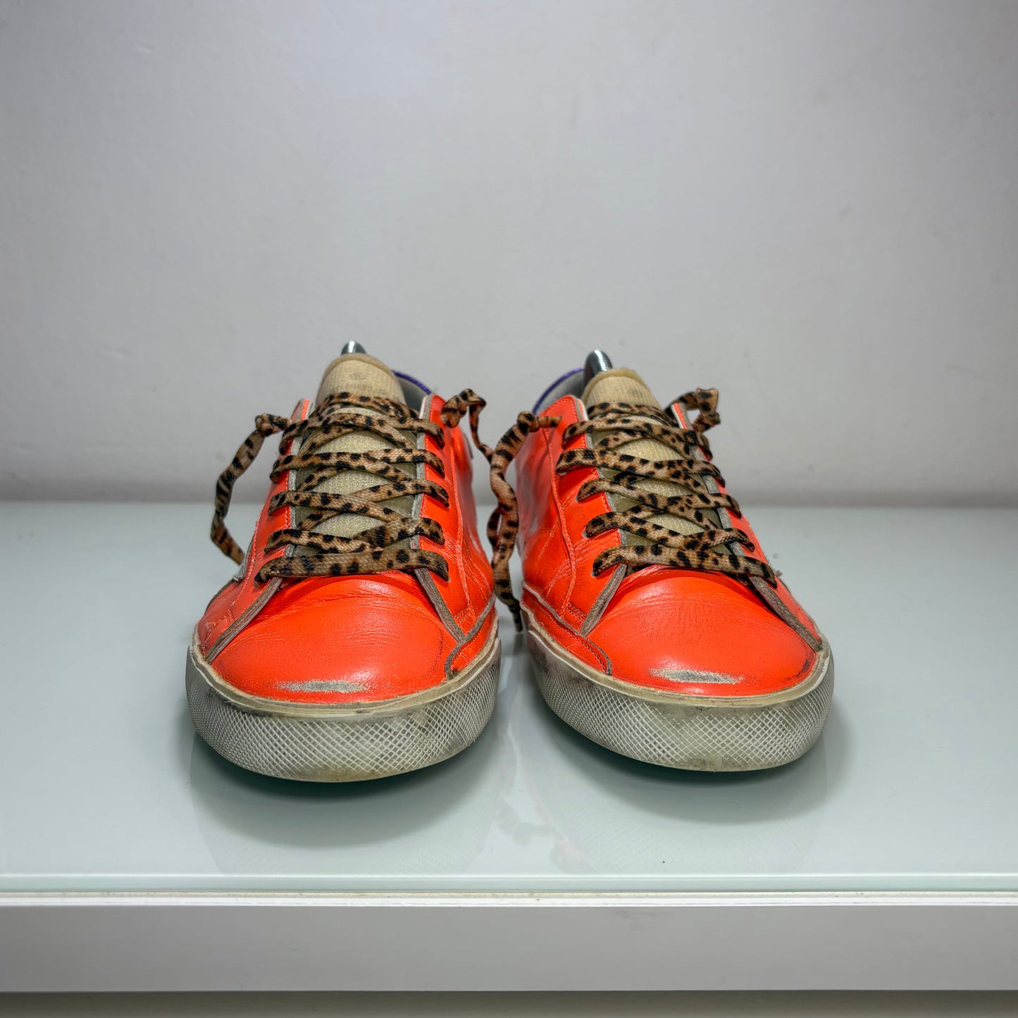 Golden goose Superstar arancione tallone blu 40