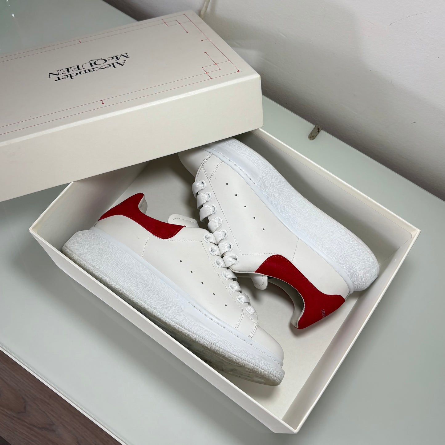 Alexander McQueen bianche tallone rosso 39