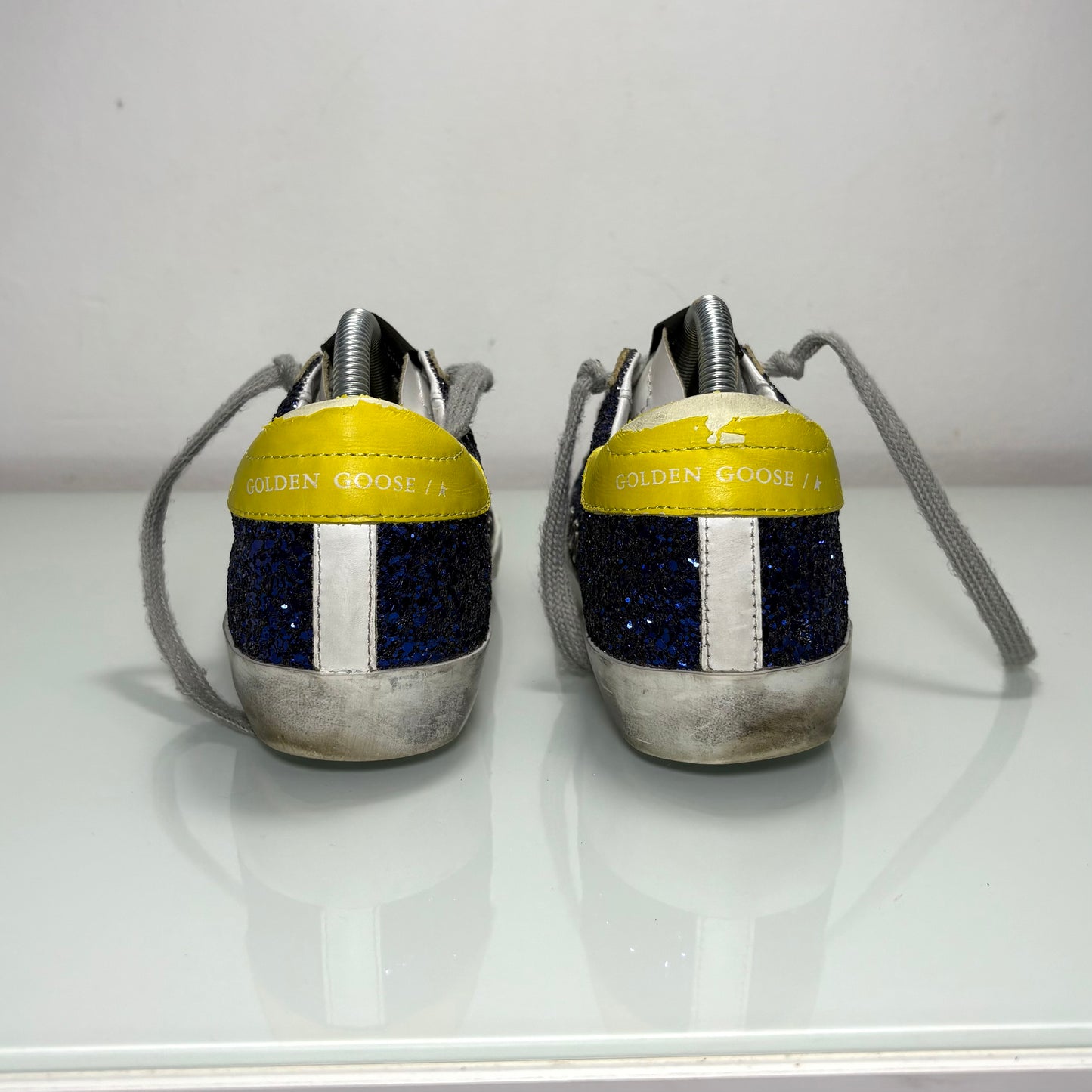 Golden goose Superstar Glitter Blu e tallone Giallo 36