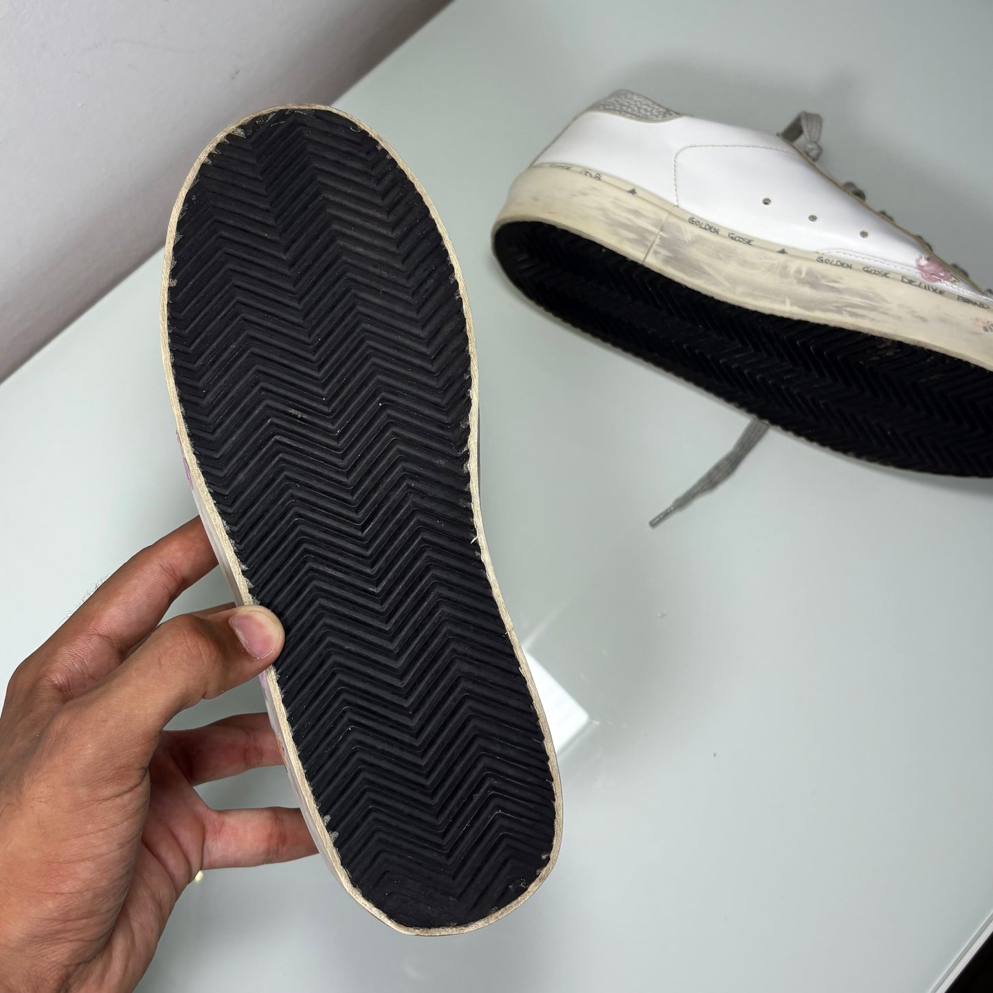 Golden goose Hi star bianche floreali 38