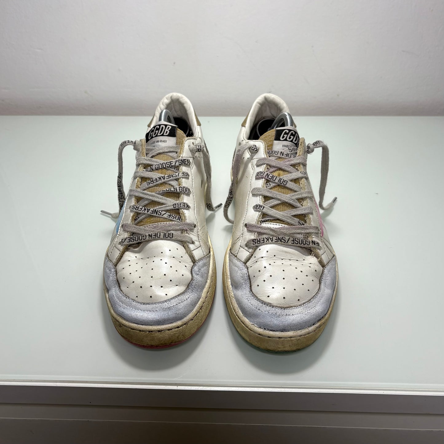 Golden goose Ballstar bianche stella blu/ stella rosa 42