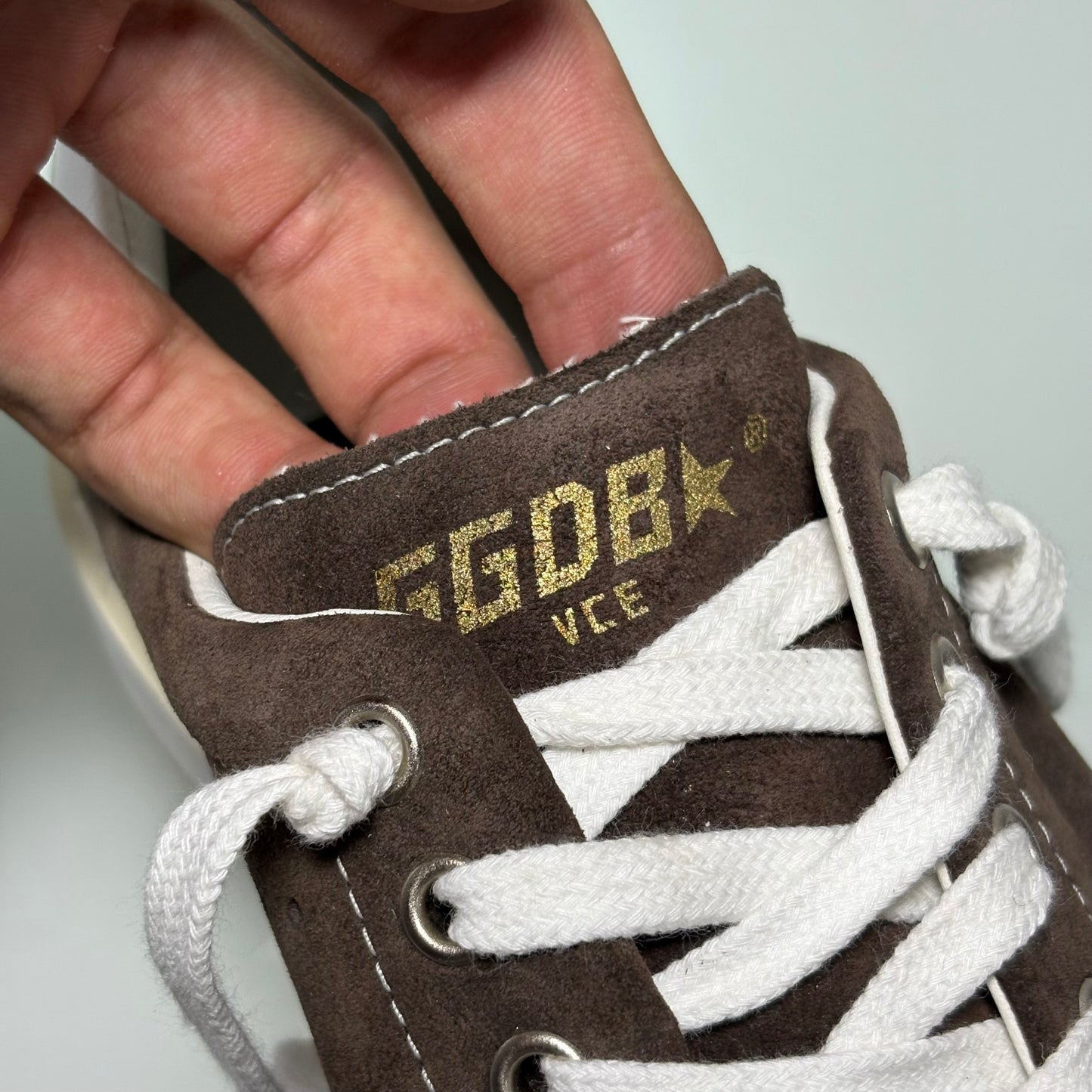 Golden goose Starter scamosciato marrone tallone bianco 39