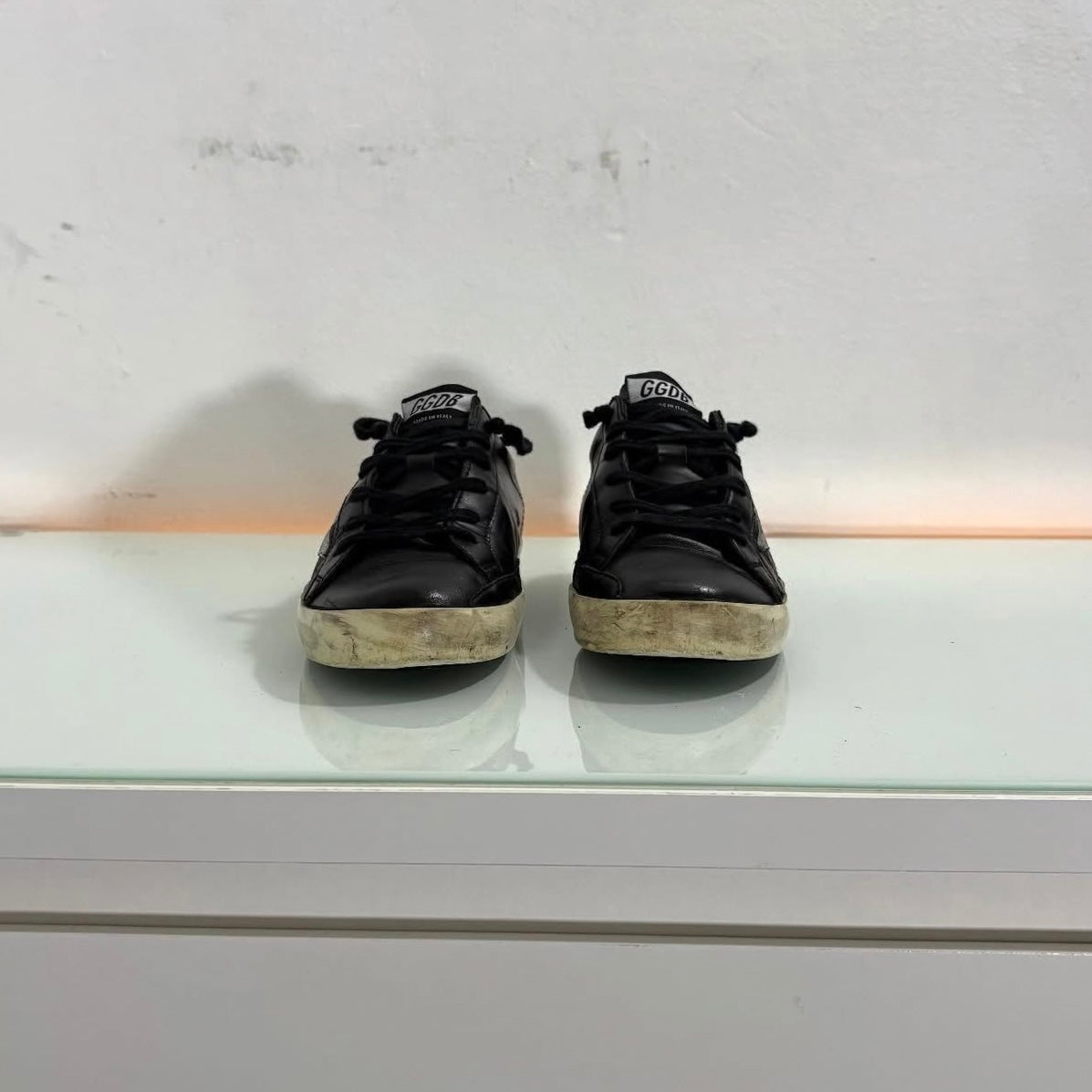 Golden goose Nero in pelle stella glitterata 37