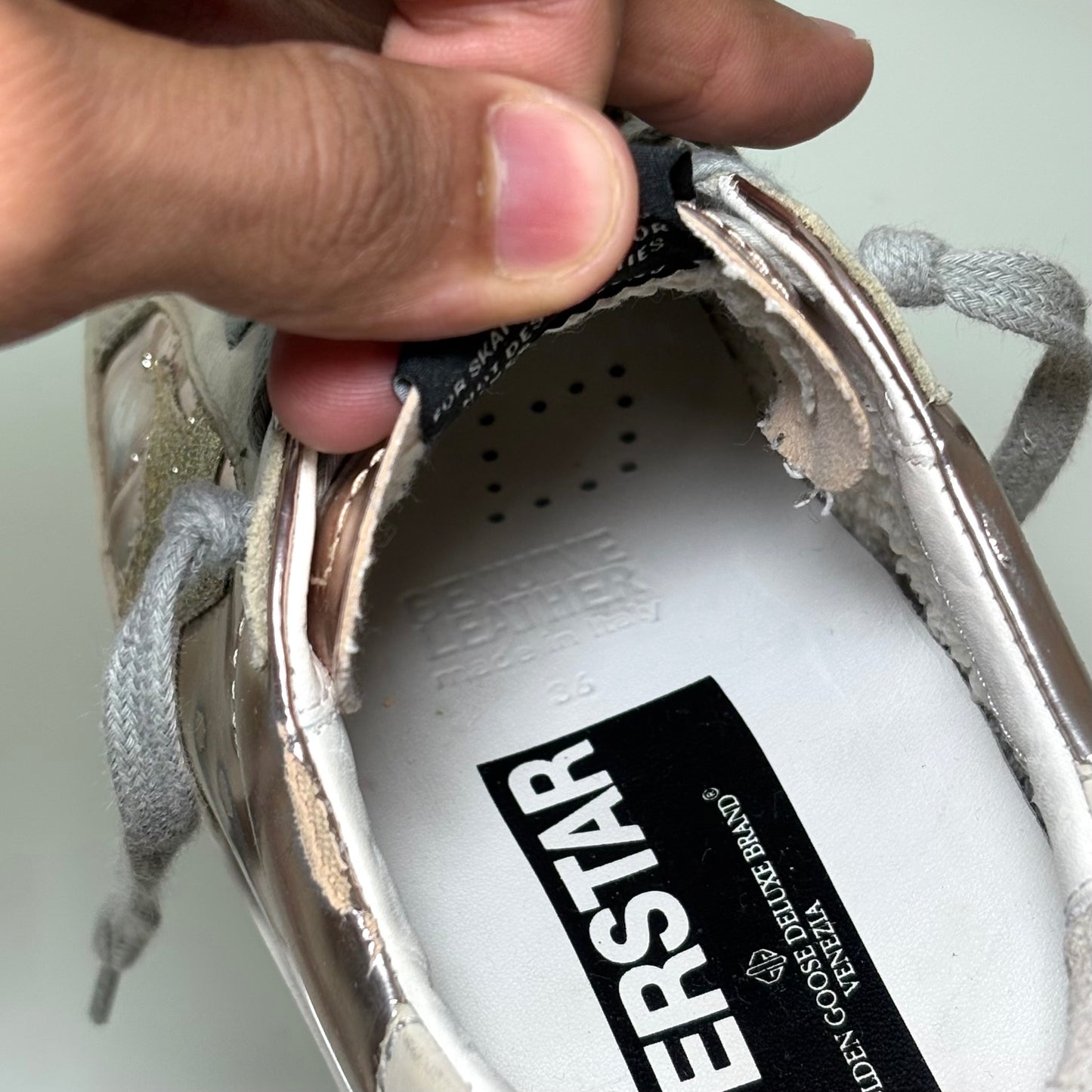 Golden goose Superstar Oro cromato 36