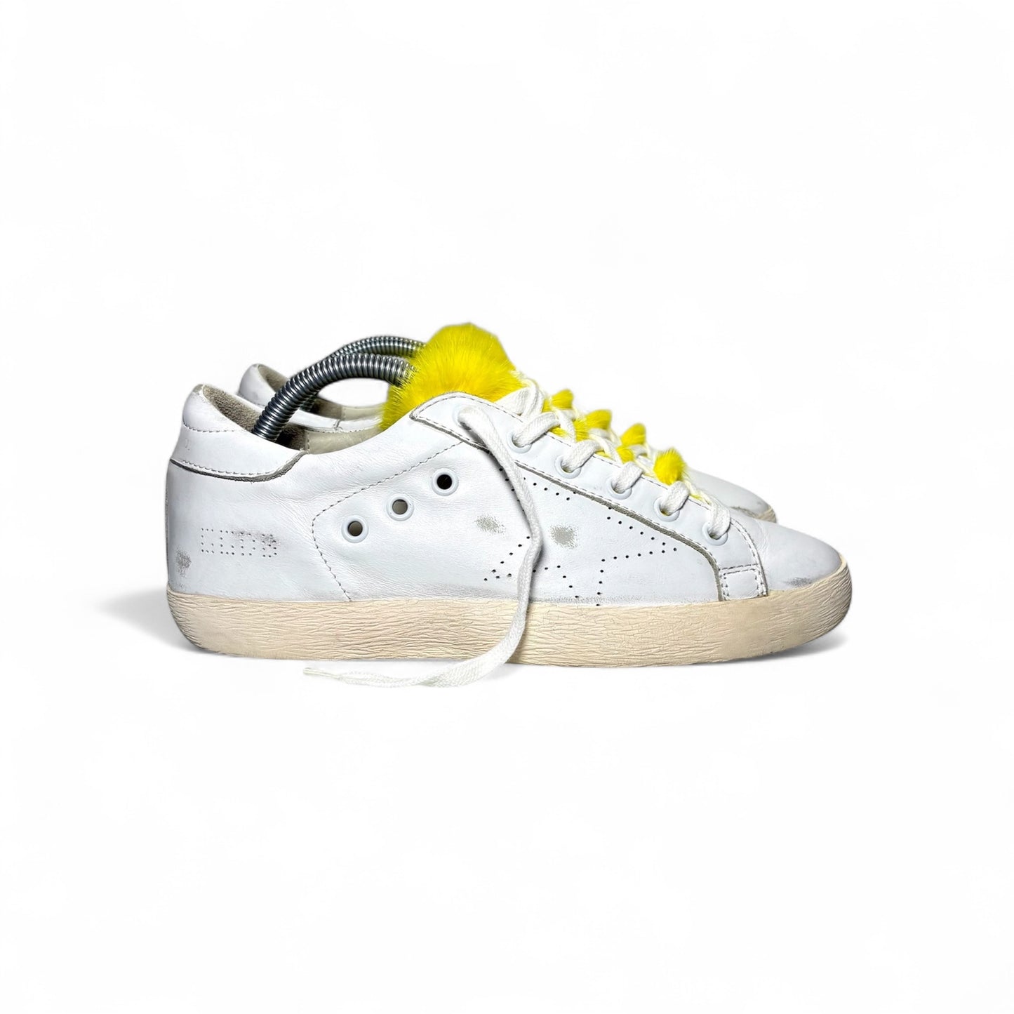 Golden goose Superstar bianche con pelo Giallo 37