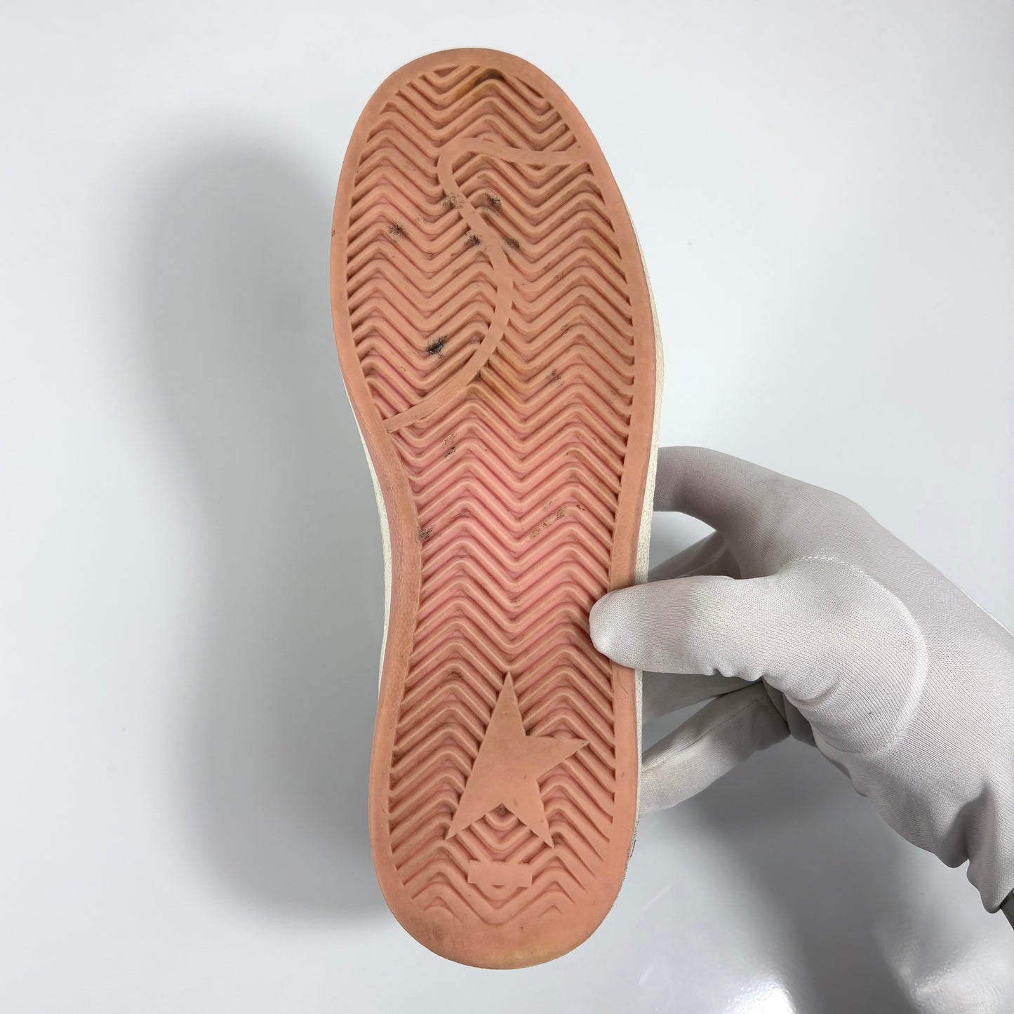 Golden goose Ballstar bianche, grigie con stella rossa e talloncino nero 38