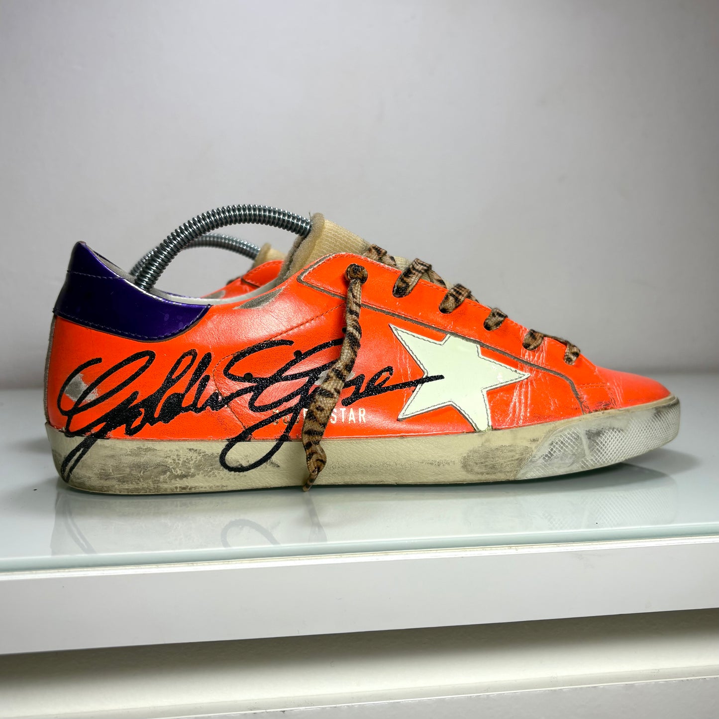 Golden goose Superstar arancione tallone blu 40