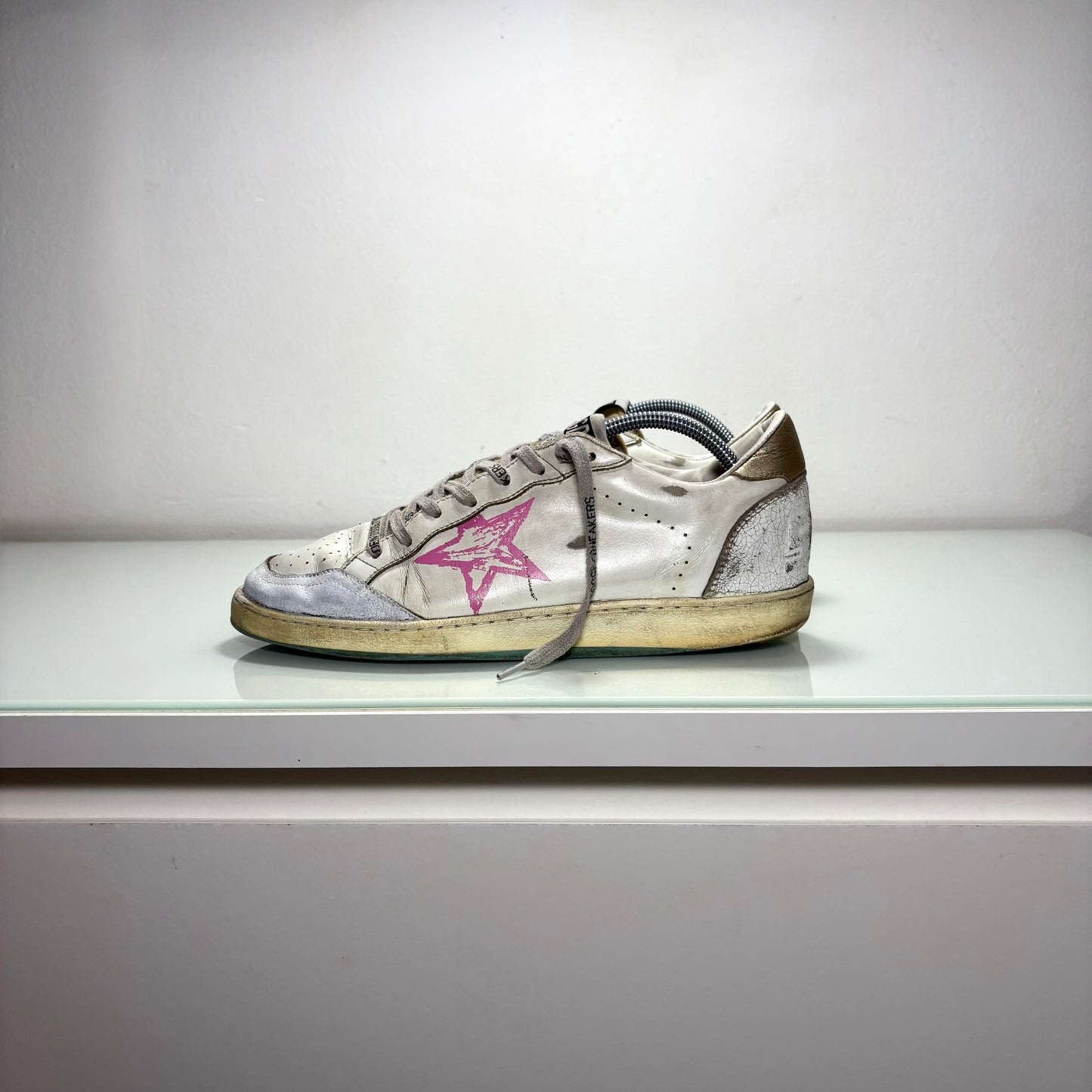 Golden goose Ballstar bianche stella blu/ stella rosa 42