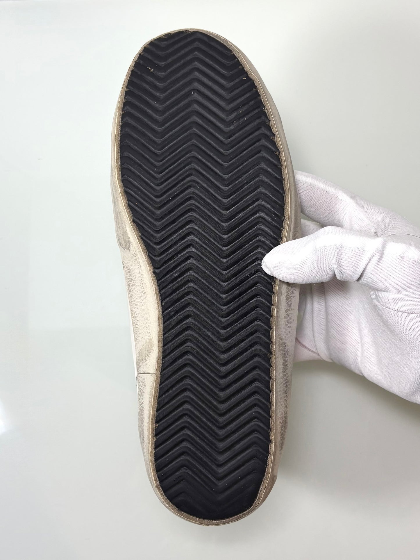 Golden goose Superstar bianche tallone argento paillettes riflessi multicolor 38