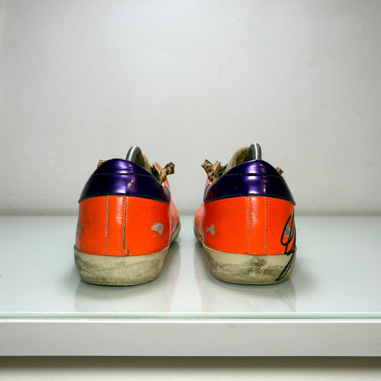 Golden goose Superstar arancione tallone blu 40