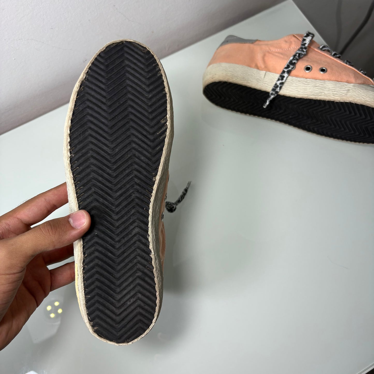 Golden goose Superstar albicocca in tessuto 38