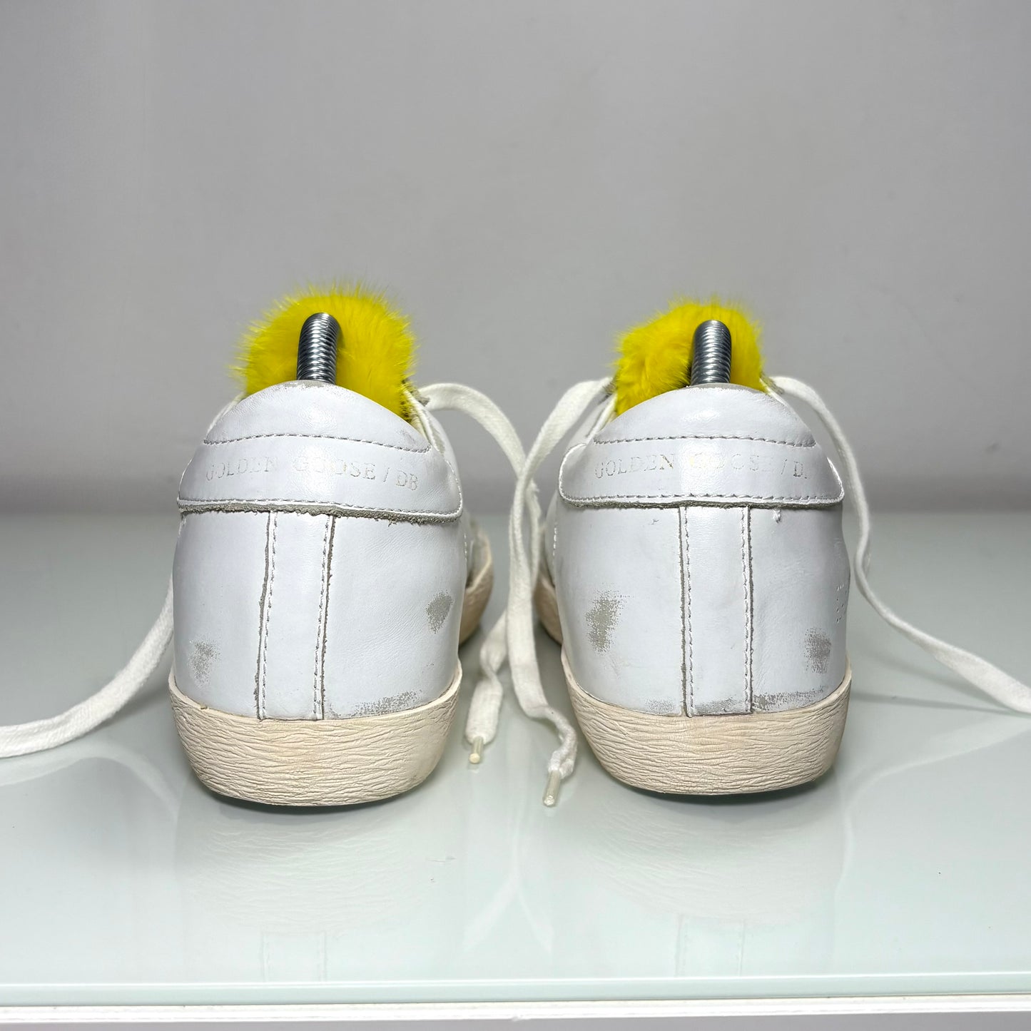 Golden goose Superstar bianche con pelo Giallo 38