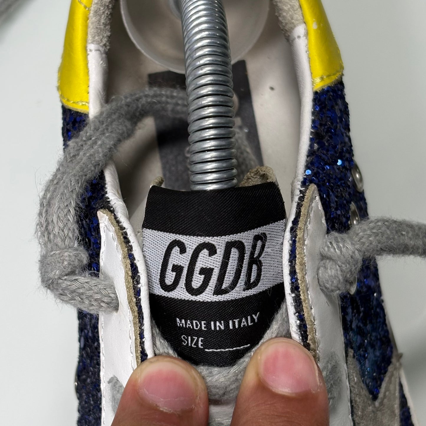 Golden goose Superstar Glitter Blu e tallone Giallo 36