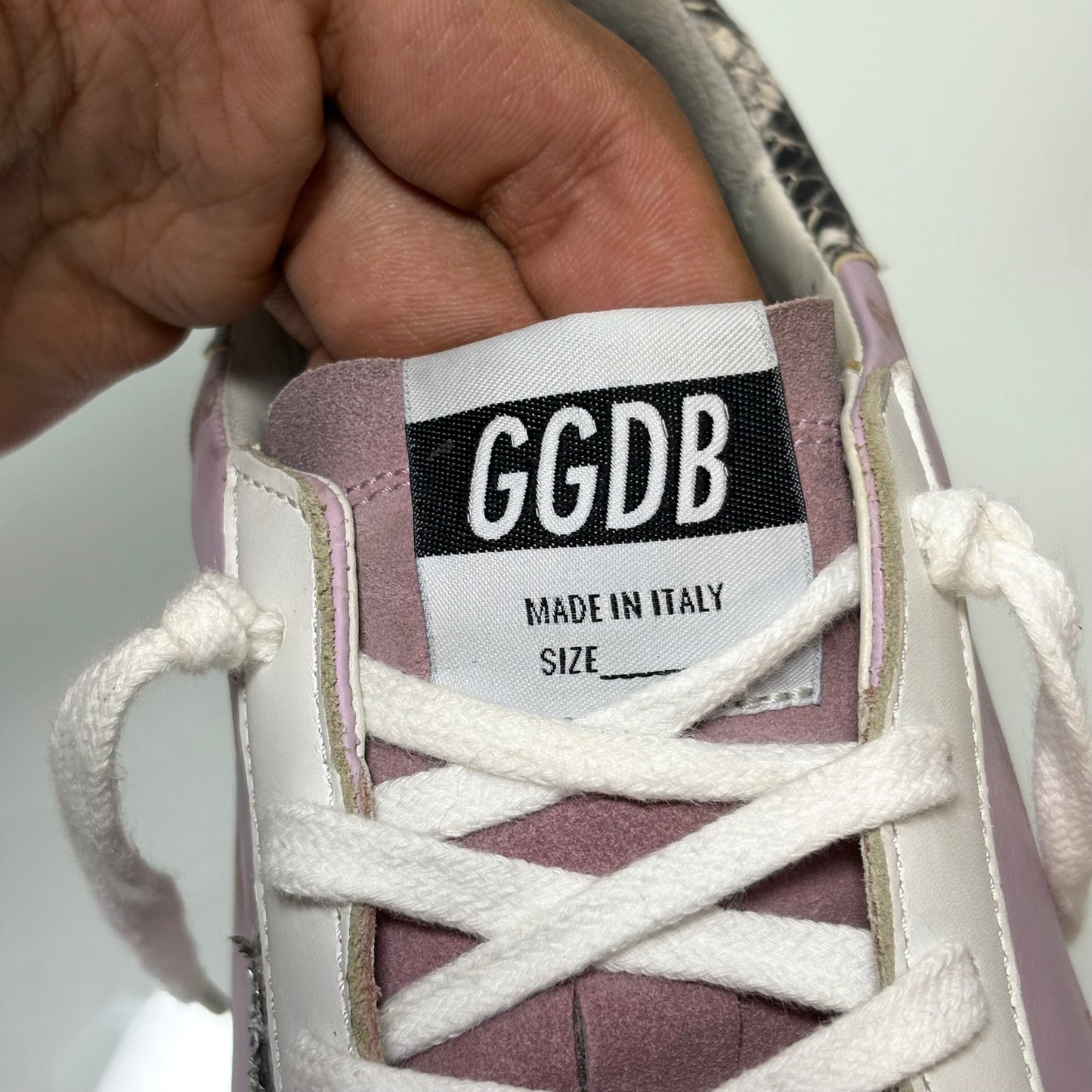 Golden goose superstar lilla tallone in simil serpente 38