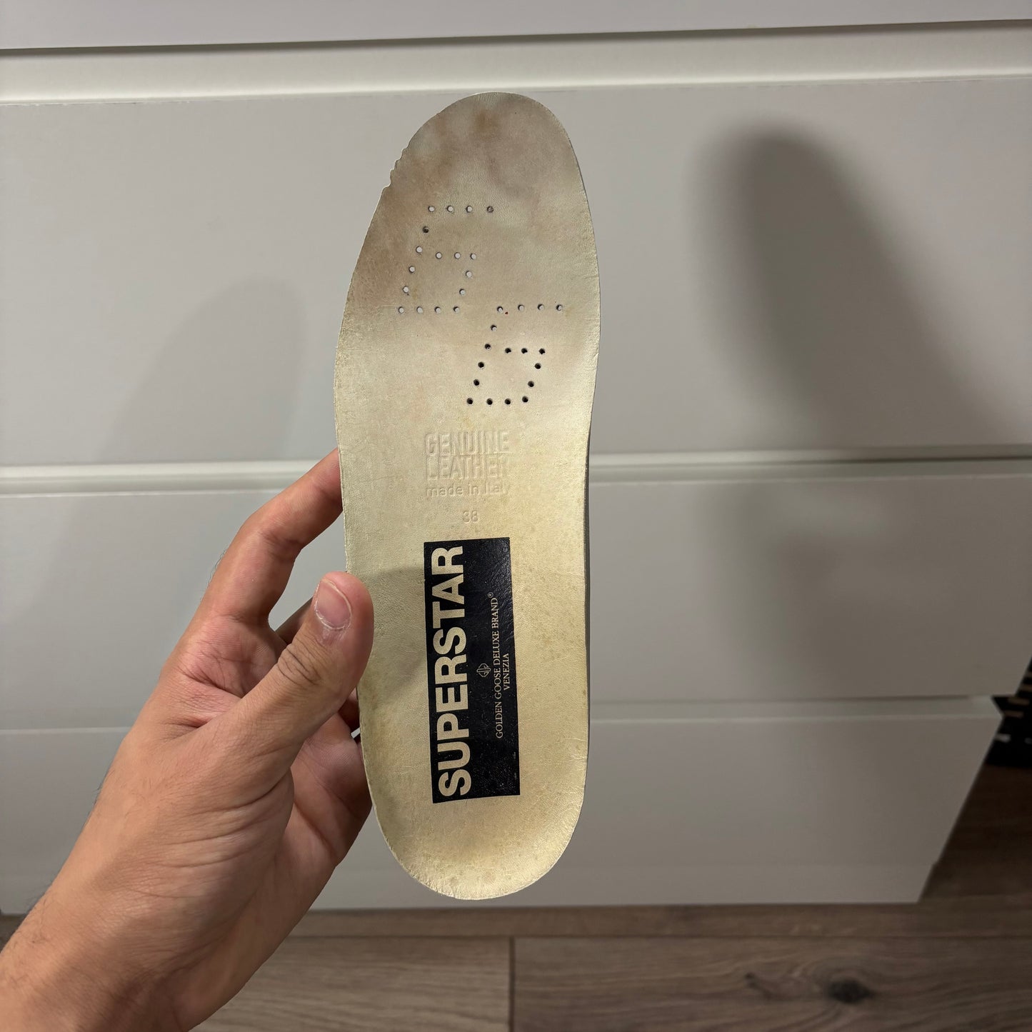 Golden Superstar Marrone/Oro e Bianco con stella bianca brillantinata 38