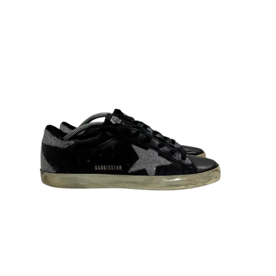 Golden goose Nero in pelle stella glitterata 37