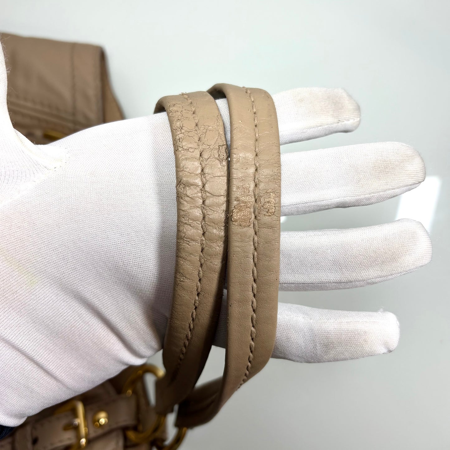 Prada bandoulière in pelle morbida “cammello”