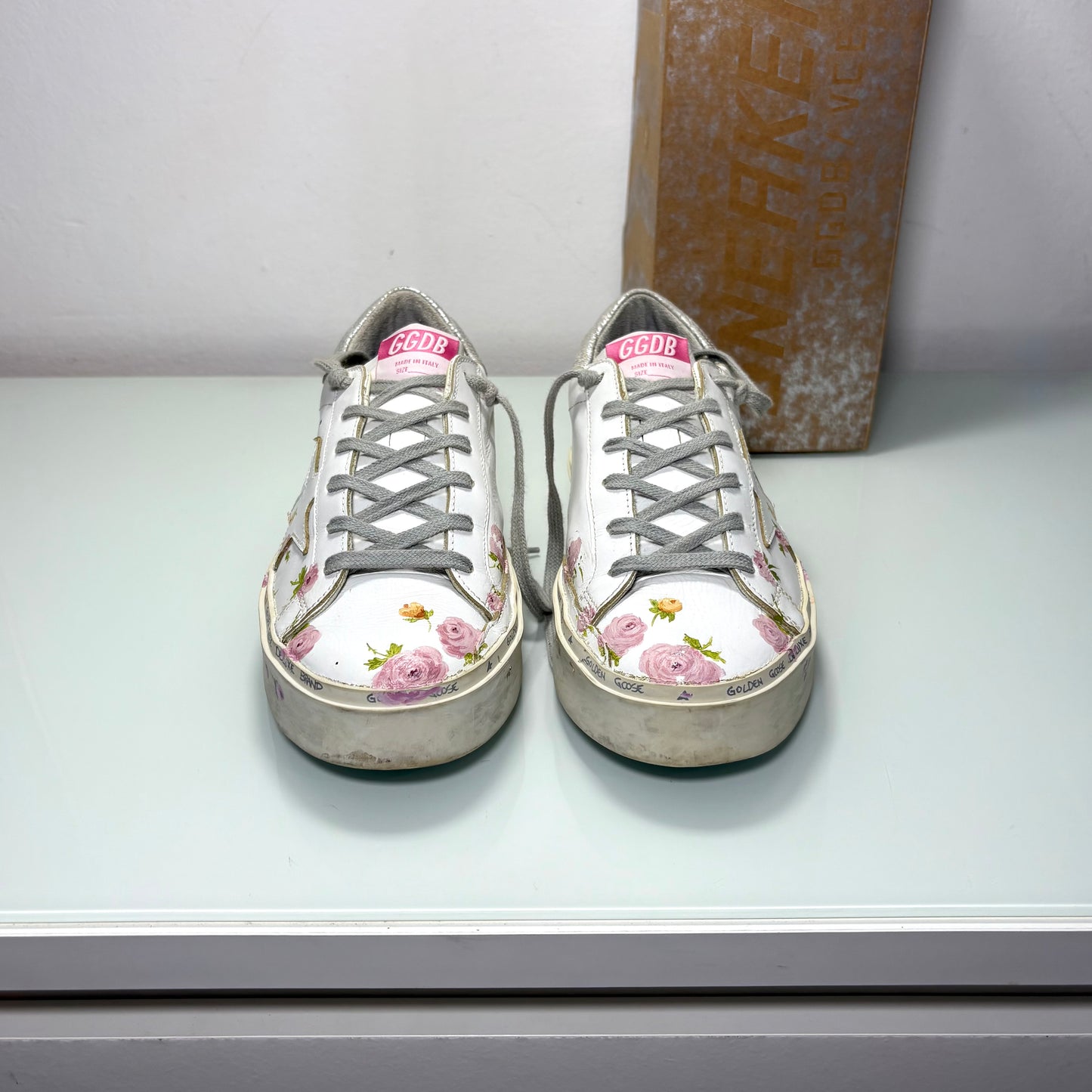 Golden goose Hi star bianche floreali 38