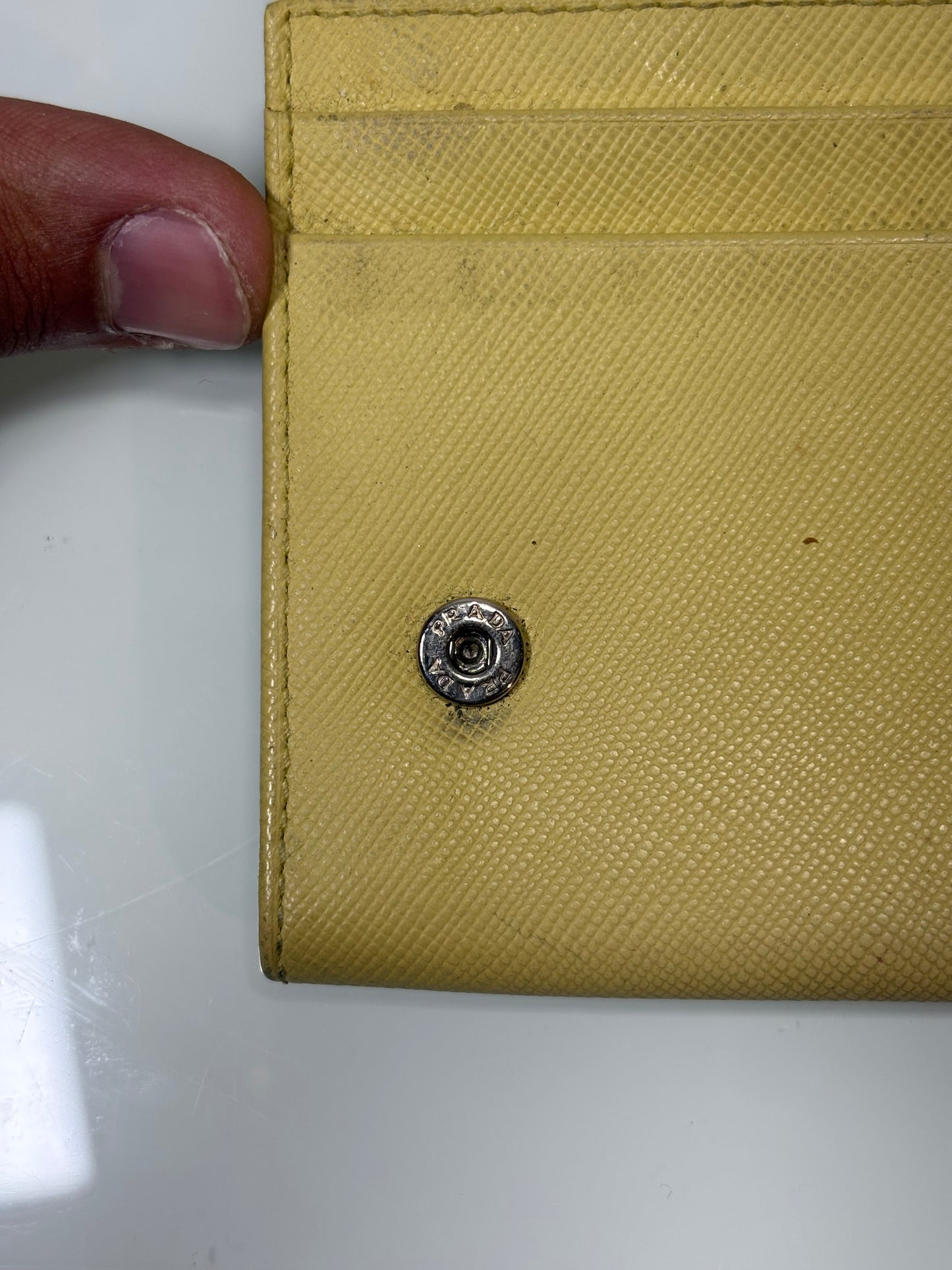 Prada caramel leather bifold long wallet
