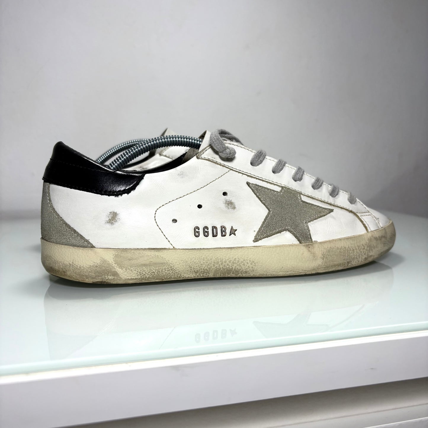 Golden goose Superstar classic bianche con tallone esterno nero 41