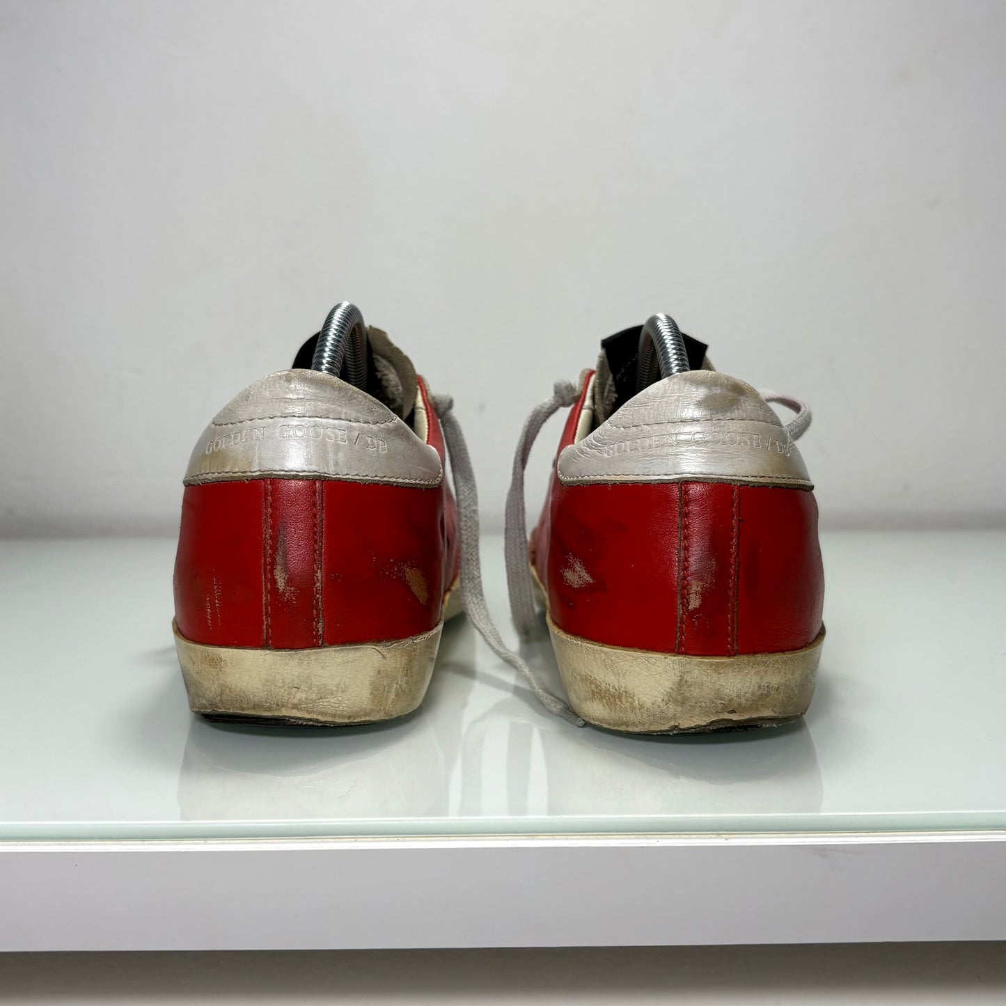Golden goose Superstar rosso e argento 38