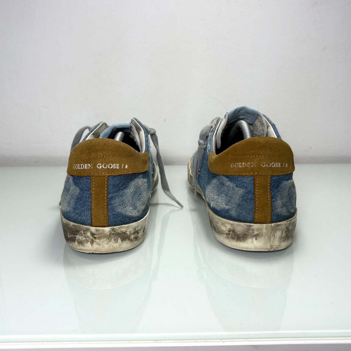 Golden goose Superstar in denim azzurro e pelle 45