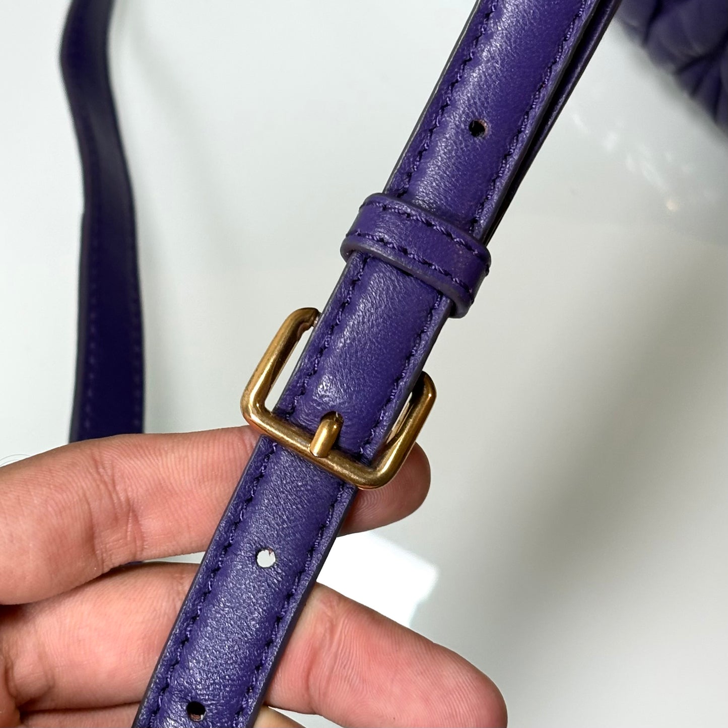Miu Miu matelassé in pelle Viola