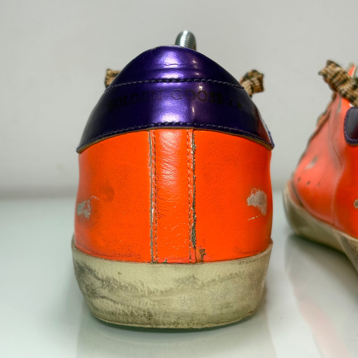 Golden goose Superstar arancione tallone blu 40