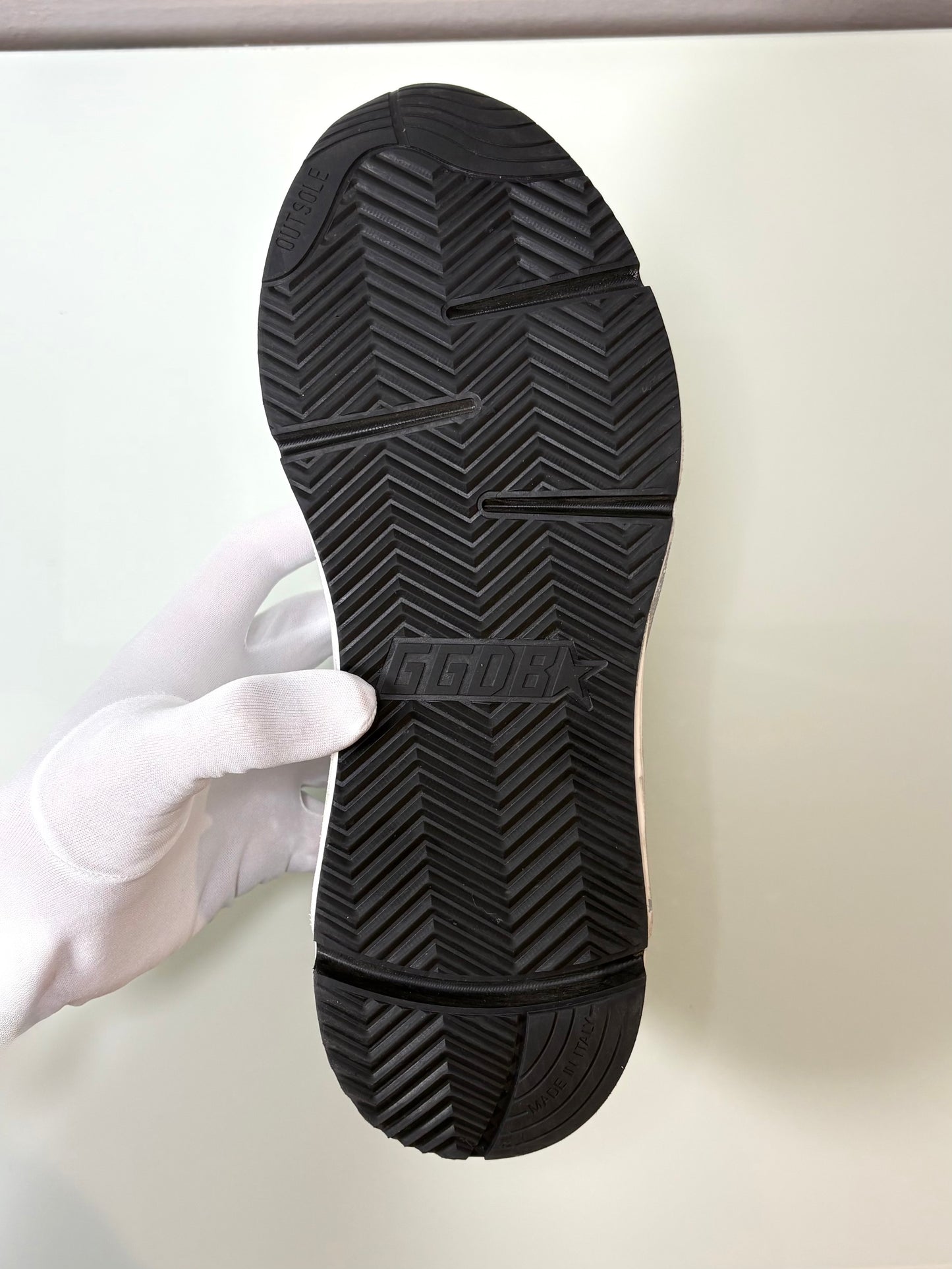 Golden goose Running Sole argento con brillantini 42