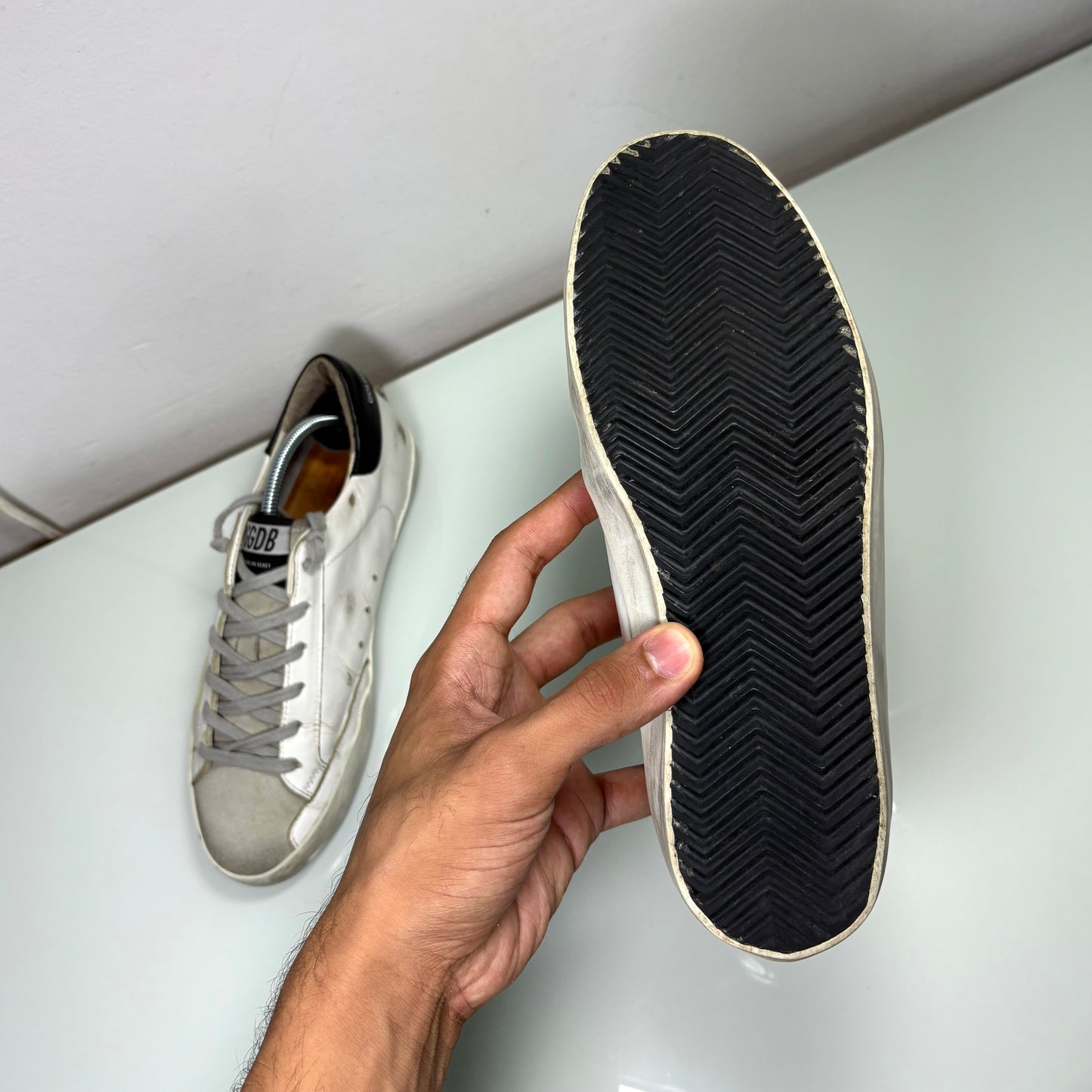 Golden goose Superstar in denim azzurro e pelle 45