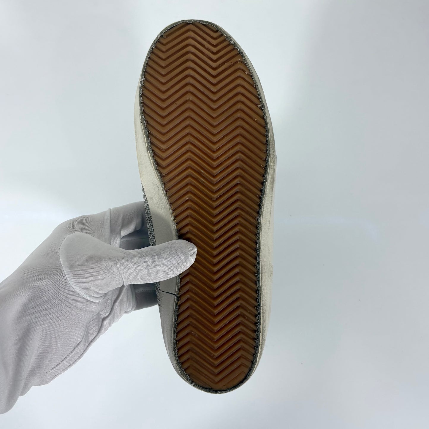 Golden goose Superstr Grigio in tessuto, tallone argento con stella nera 39