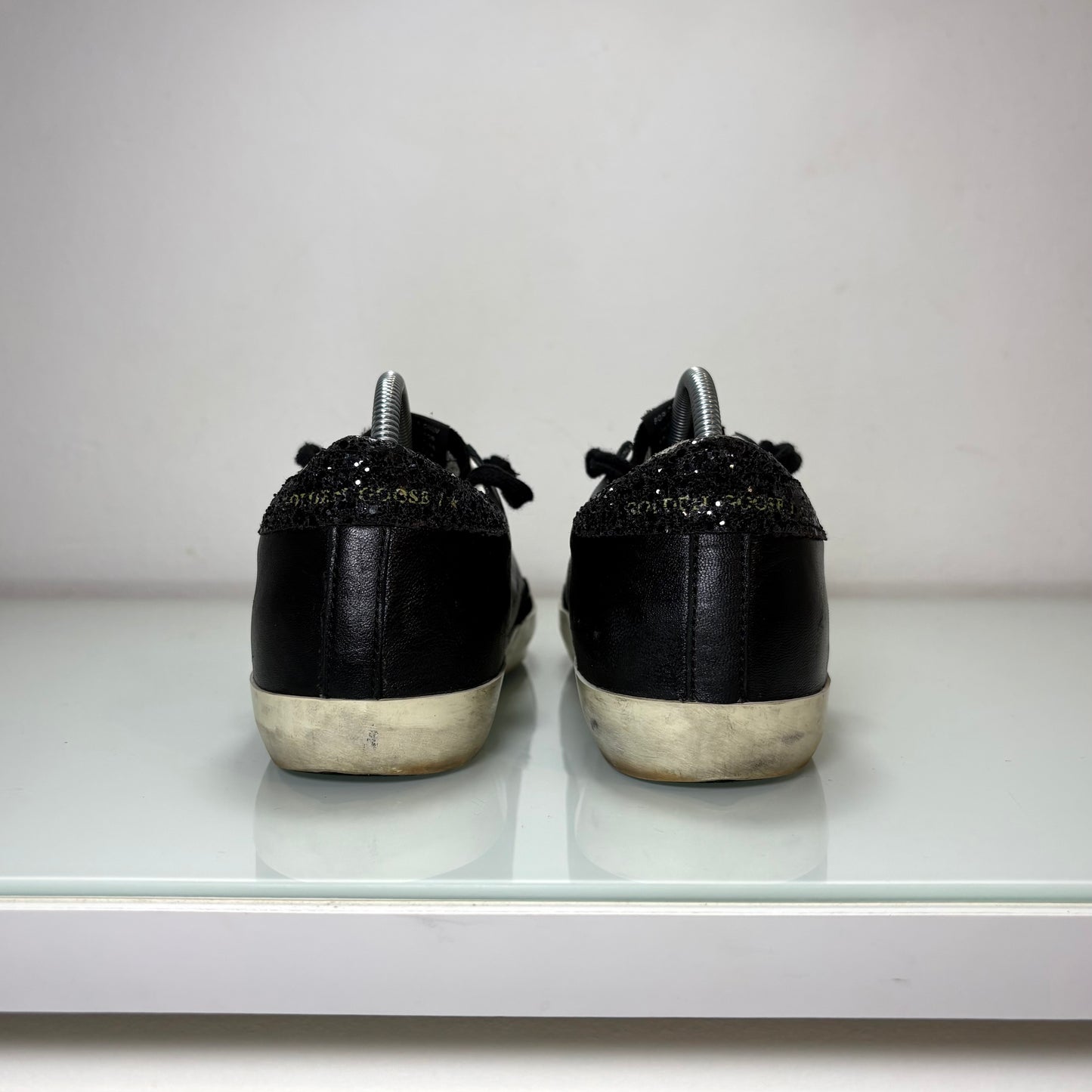 Golden goose Superstar nere scritta oro e tallone brillantinato 38