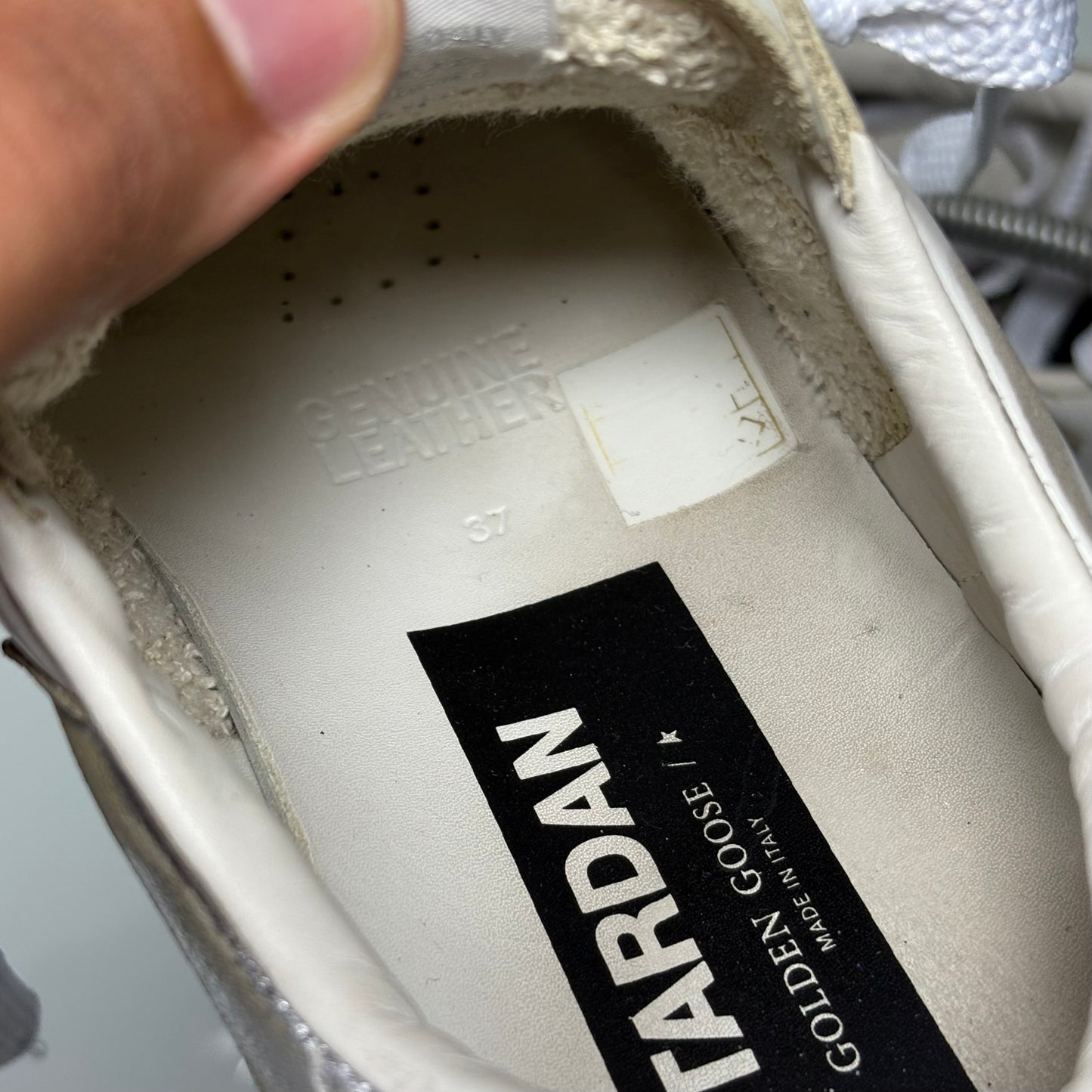Golden goose Stardan bianco e argento 37