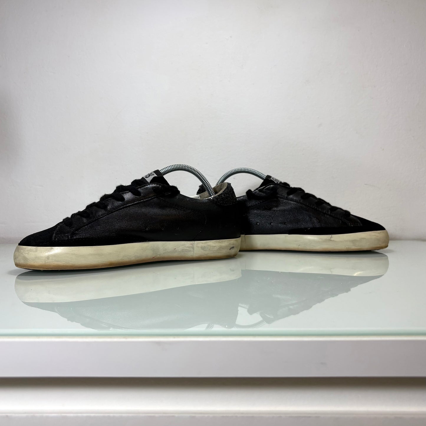 Golden goose Superstar nere scritta oro e tallone brillantinato 38