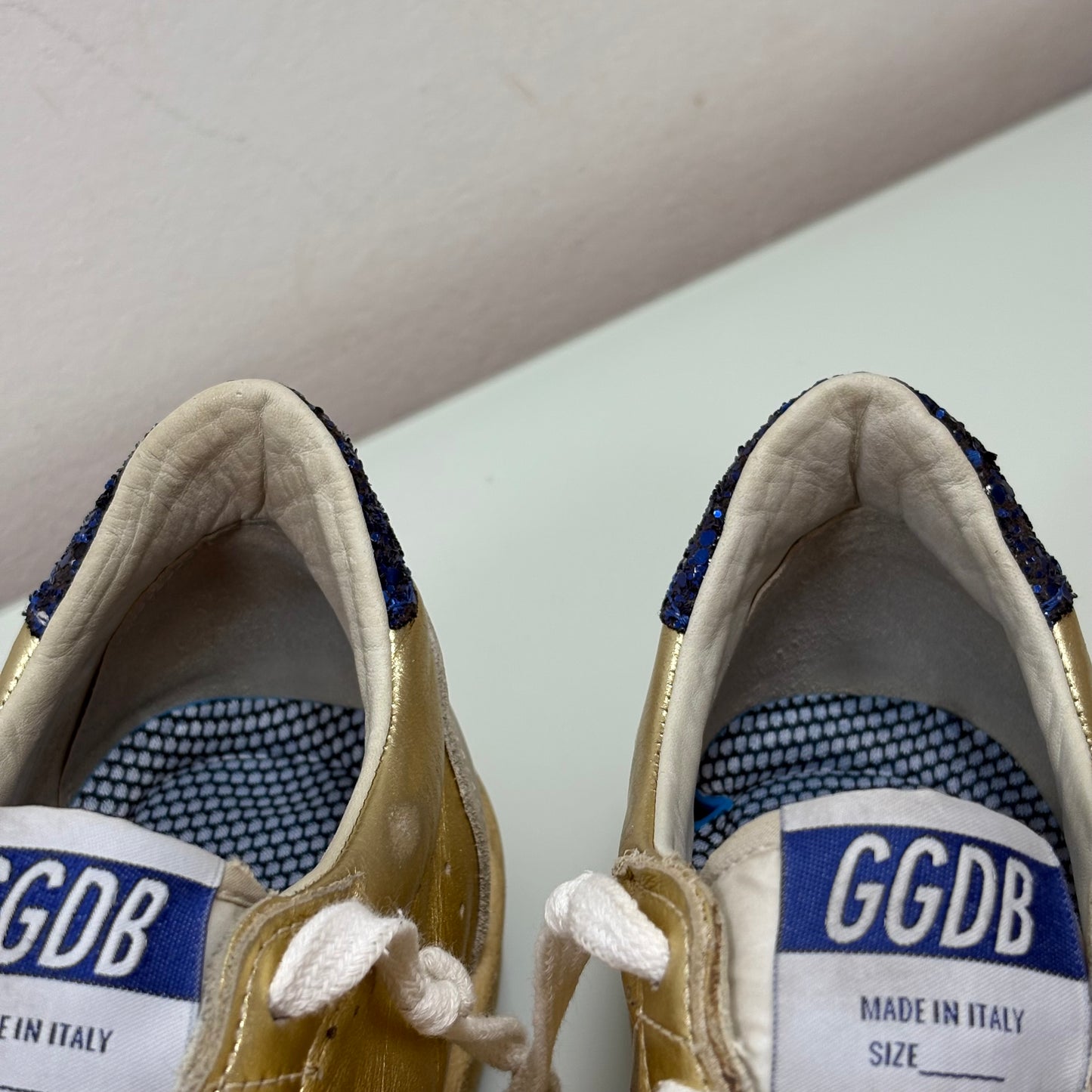 Golden goose ballstar blue e oro 38
