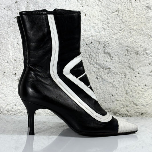 Stivali Dolce & Gabbana Black Leather Biker Boots 38